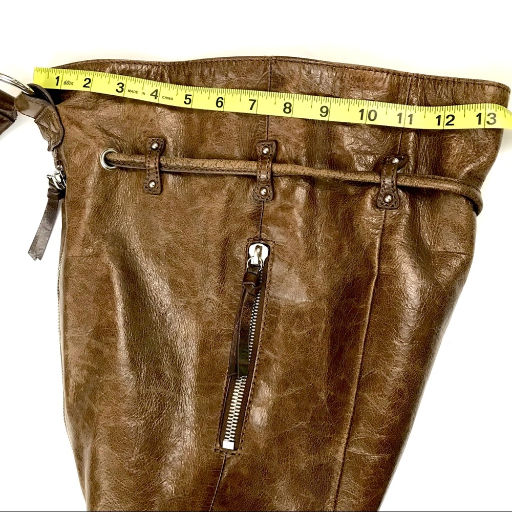 HOBO Brown Leather Drawstring Backpack - Picture 9 of 15